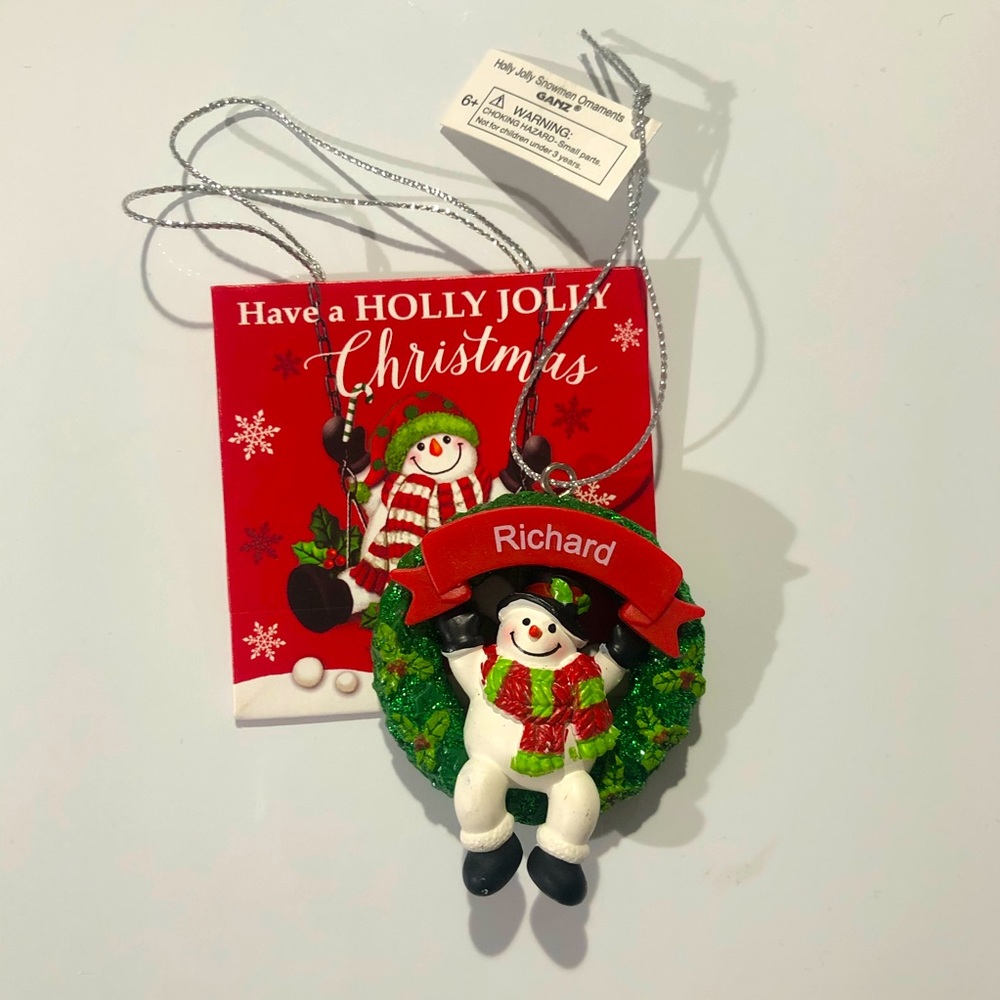Ganz Personalized Richard Snowman Ornament